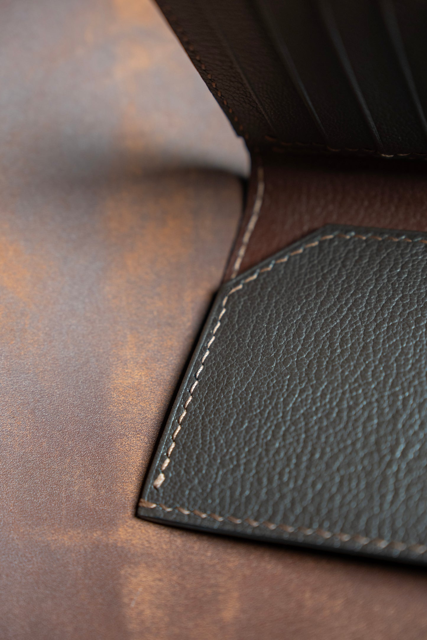 Handmade Veg-Tanned Leather Long Wallet