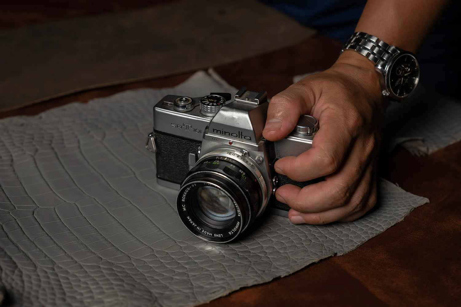 Close-up of my favorite vintage film camera.