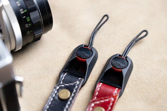 Handmade leather camera wrist strap