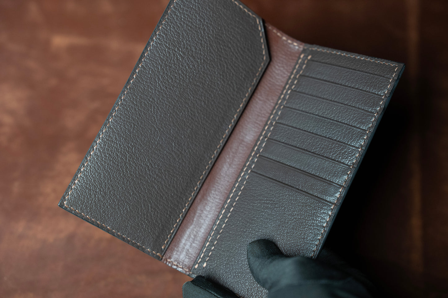 Handmade Veg-Tanned Leather Long Wallet