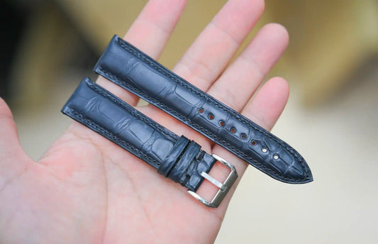 Leather watch strap