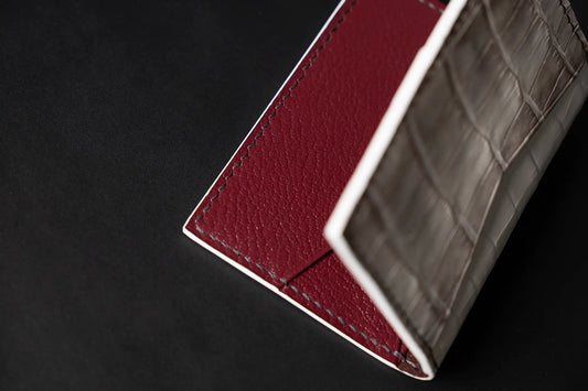 Handmade crocodile leather Pocket Organizer