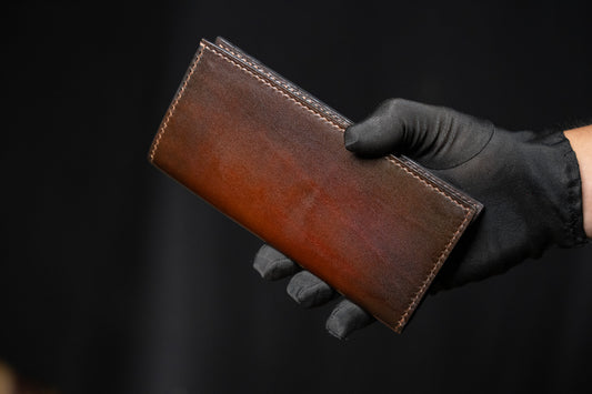 Handmade Veg-Tanned Leather Long Wallet
