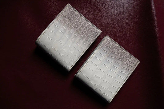 Men’s Handmade Mini Crocodile Leather Bifold Wallet