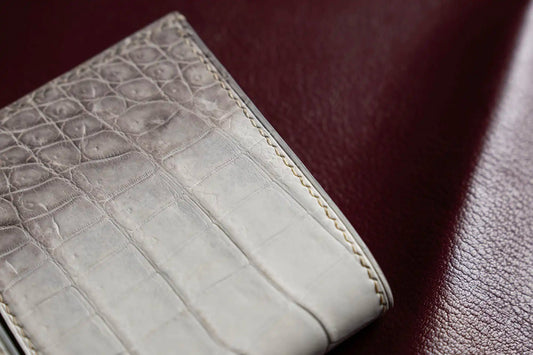Men’s Handmade Mini Crocodile Leather Bifold Wallet