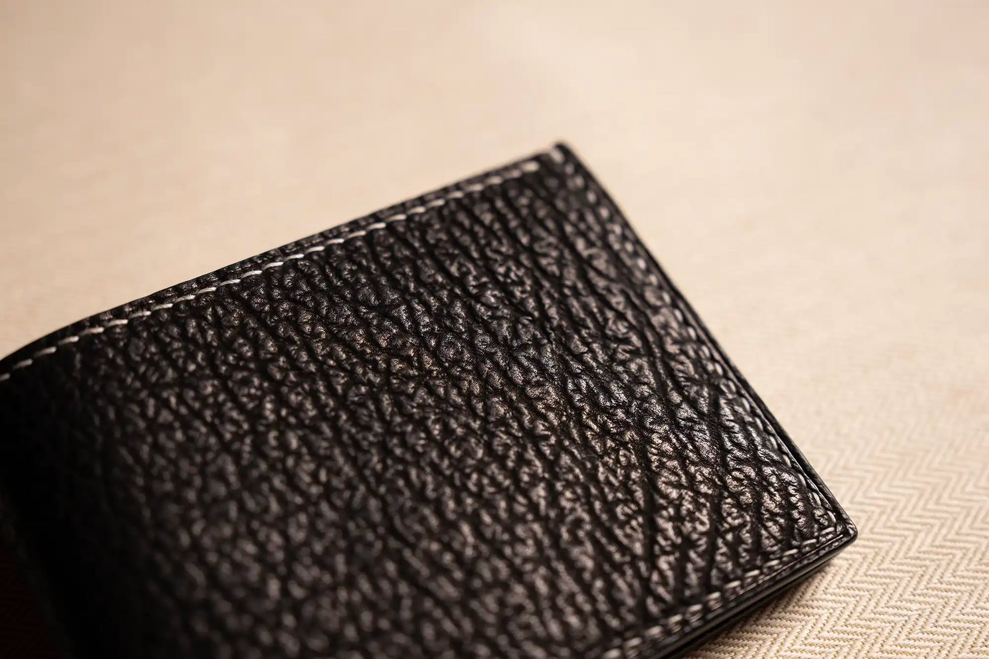 Handmade shark Leather Bifold Wallet