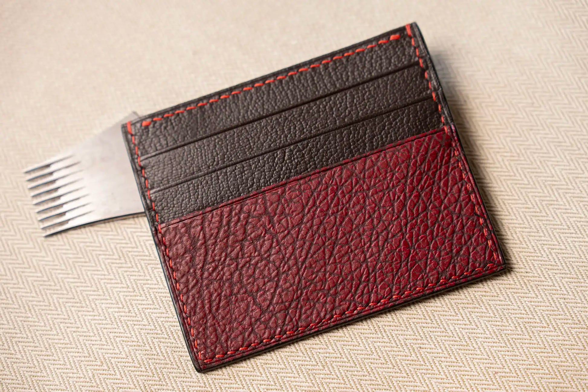 Shark leather card holder