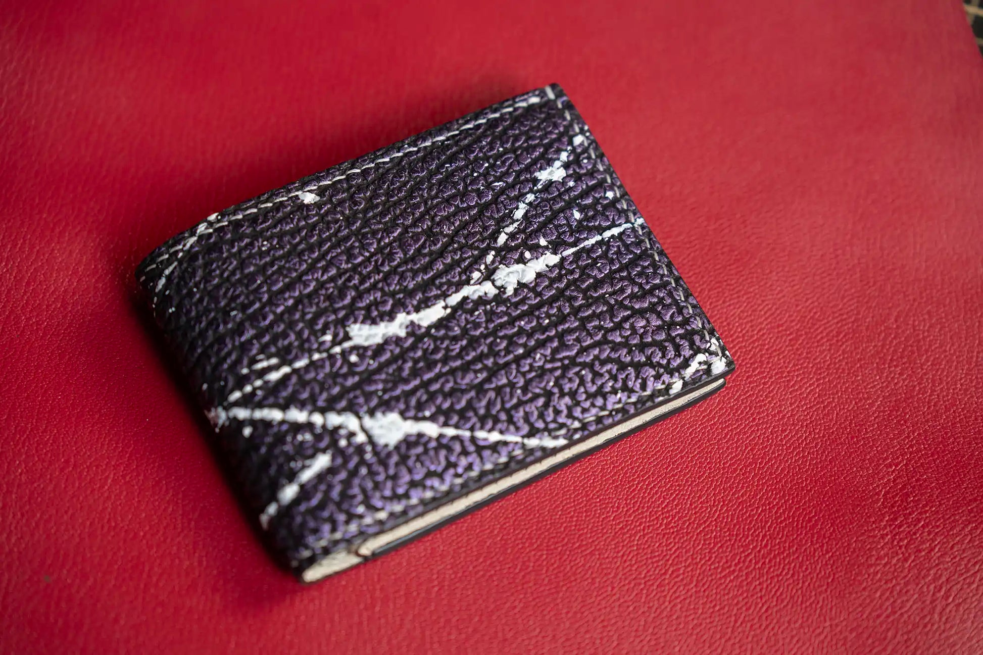 Handmade shark leather bifold wallet
