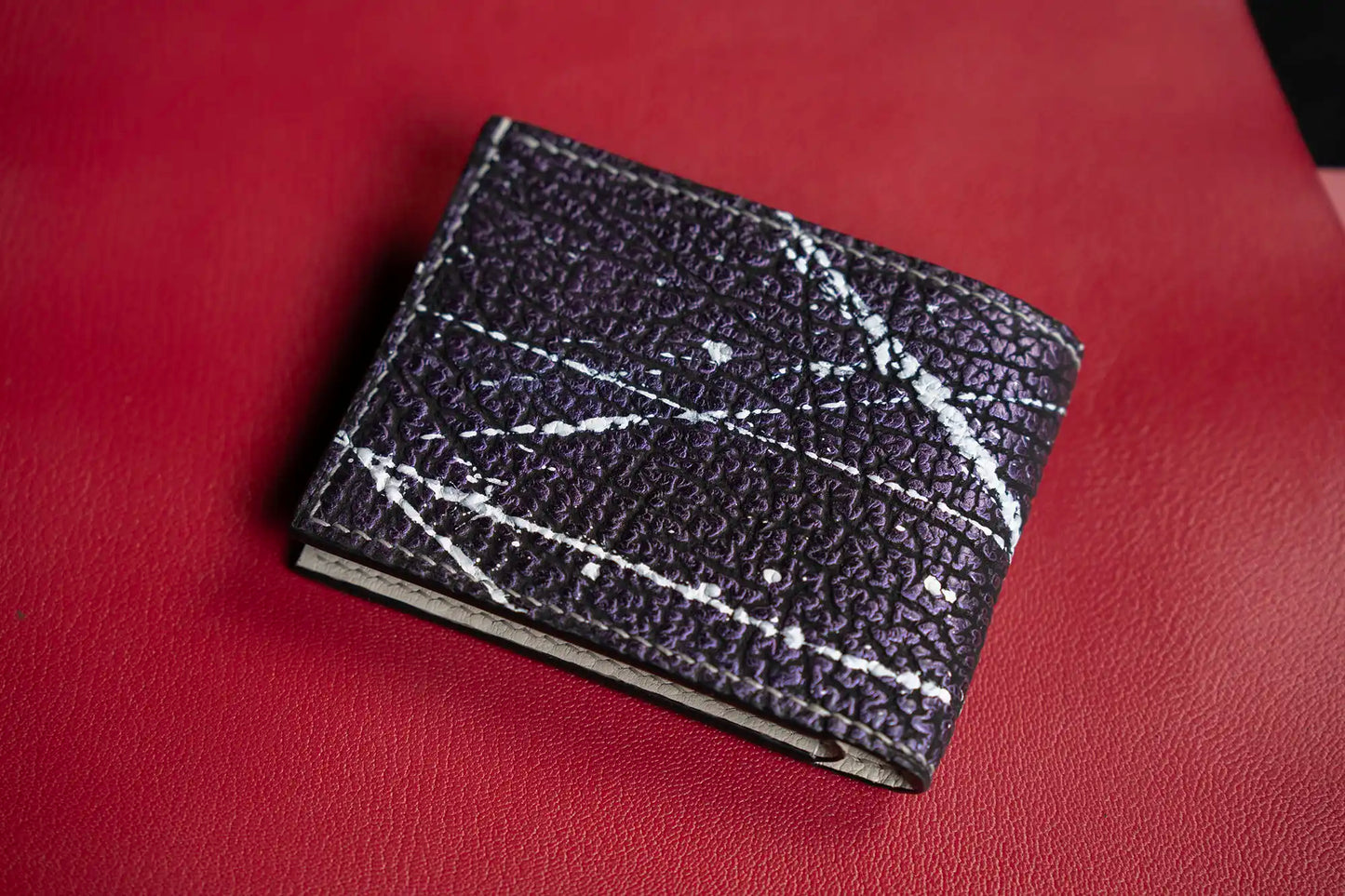 Handmade shark leather bifold wallet