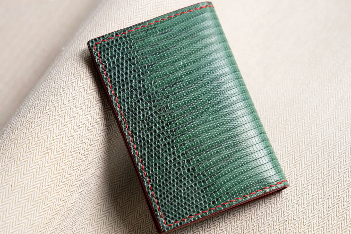 lizard leather card wallet