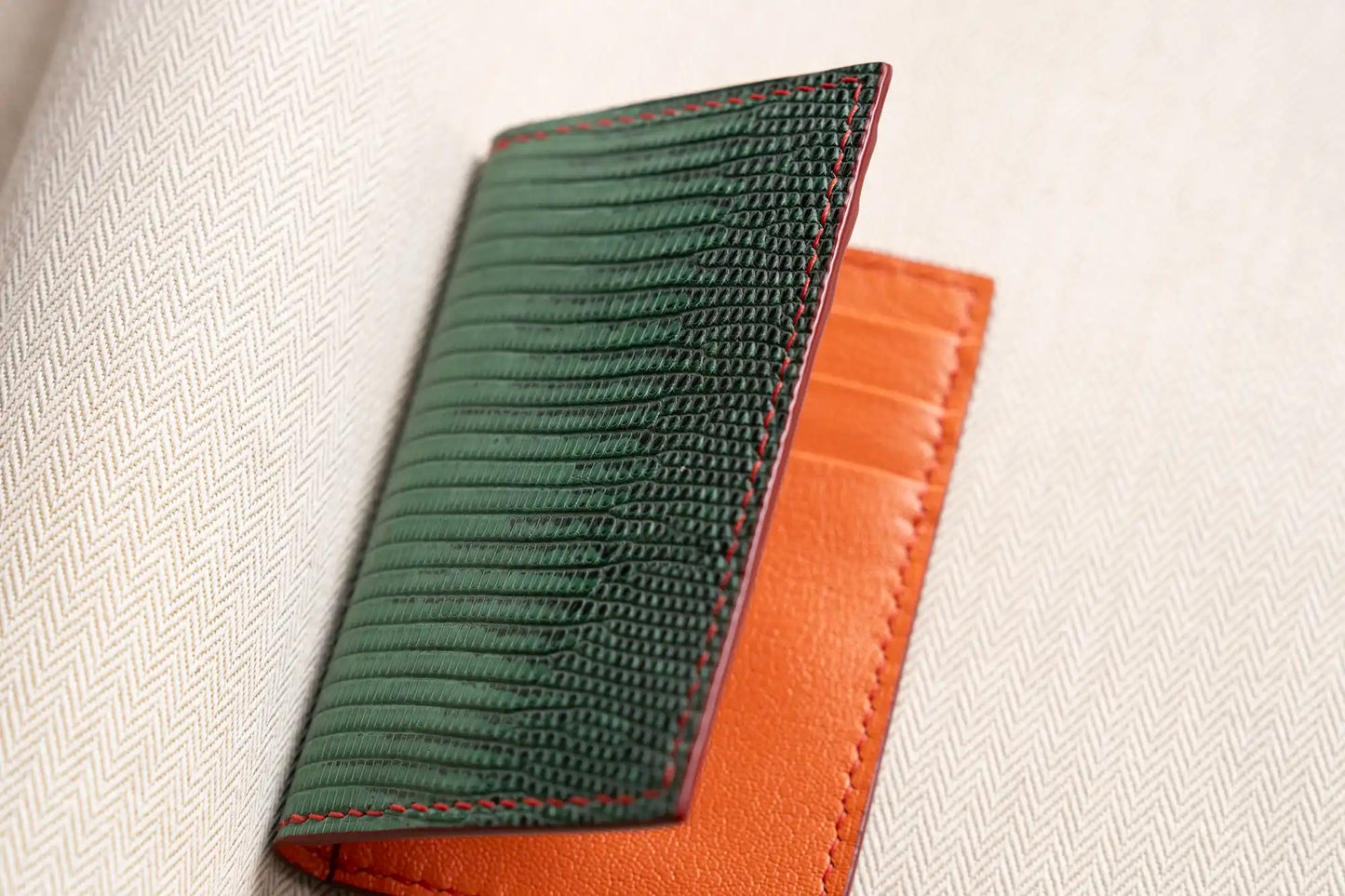 lizard leather card wallet